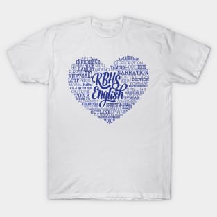 RBHS English Love Blue Text T-Shirt